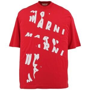 NEW MARNI men's scanned logo t-shirt in red